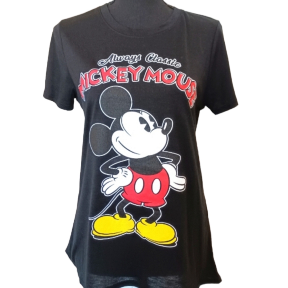 NEW Disney Always Classic Mickey Mouse Tee Size Junior XL Black Kidcore NWT